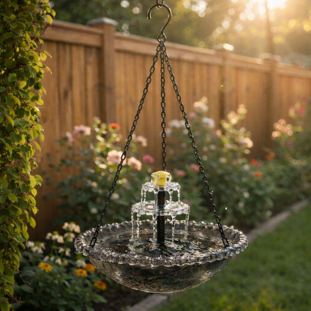 🔥New Year 70% Off-Solar Cascade Hanging Bird Bath Fountain-WH